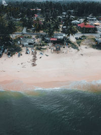 High angle view of swimming pool at beach