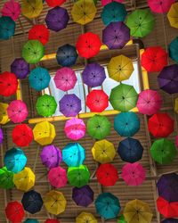 Full frame shot of multi colored umbrellas