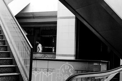 Silhouette of woman in building