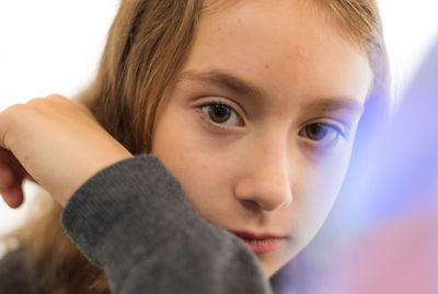 Close-up portrait of cute boy