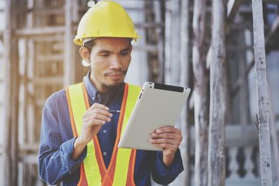 Man working at construction site