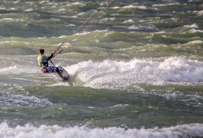 People enjoying in sea