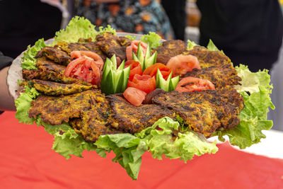 Close-up of meal served in plate