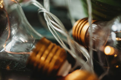 Close-up of illuminated light bulb