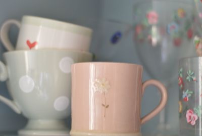 Close-up of coffee cup on table