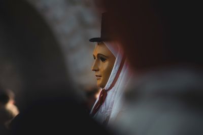 Person wearing mask during carnival