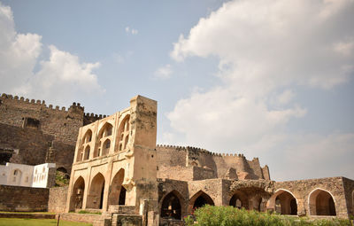 Low angle view of historic building against sky