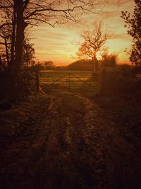 Scenic view of landscape against sky during sunset