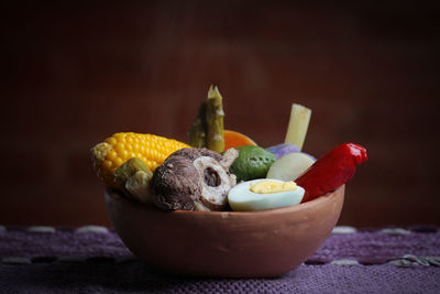 Close-up of fruits on table