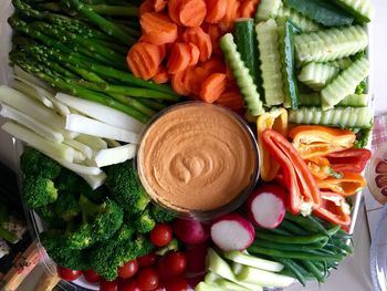 Directly above shot of multi colored vegetables