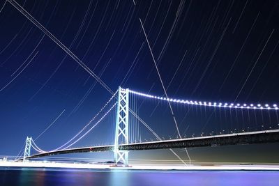 Low angle view of bridge over calm blue sea