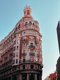 Low angle view of building against clear sky