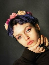 Close-up portrait of a young woman