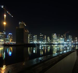 Illuminated city at night