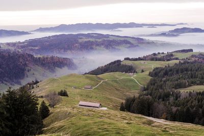 High angle view of landscape against sky