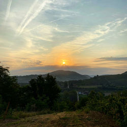 Scenic view of landscape against sky during sunset