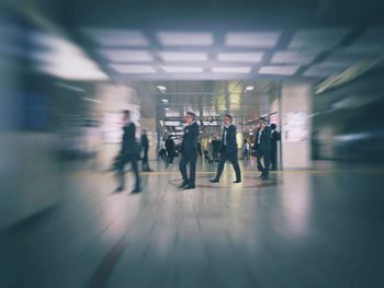 People walking in subway station