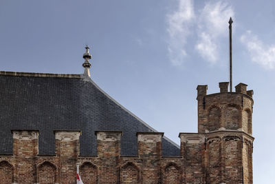 Low angle view of the old building against the sky