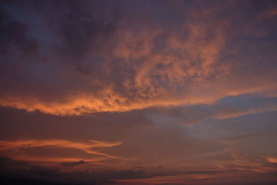 Beautiful orange and blue sunset sky in dili, timor leste.