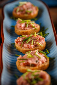 Close-up of food in plate on table