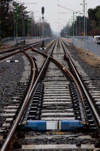 High angle view of railroad tracks