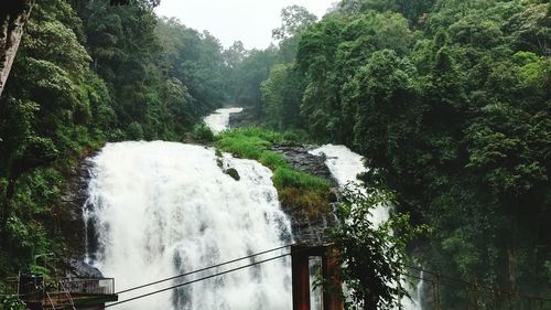 Scenic view of waterfall