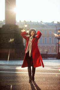 Young woman standing in city