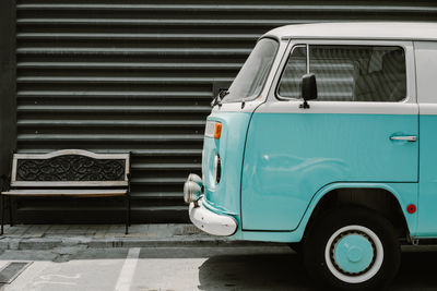 Side view of car parked on street