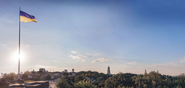 Low angle view of cityscape against sky