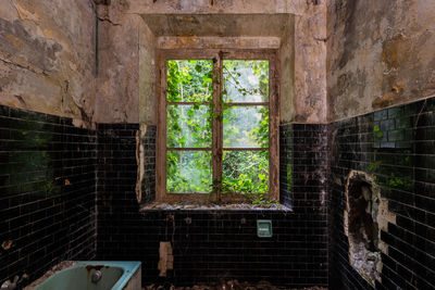 Bath in abandoned aircraft factory