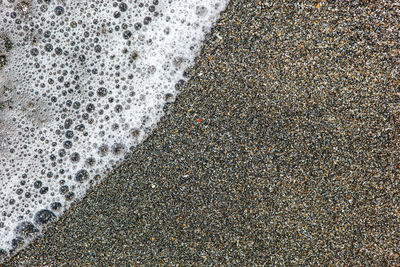 High angle view of sand on beach