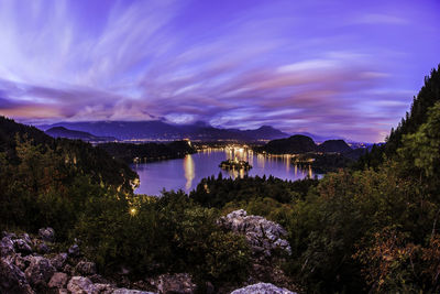 Scenic view of lake during sunset