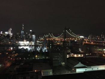 Illuminated cityscape at night