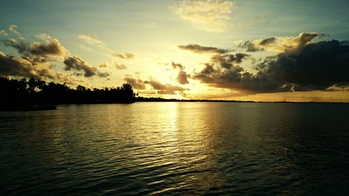 Scenic view of sea at sunset