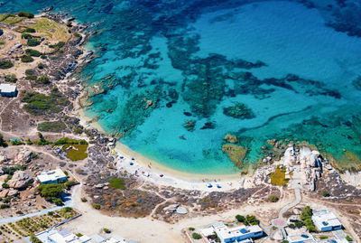 High angle view of beach