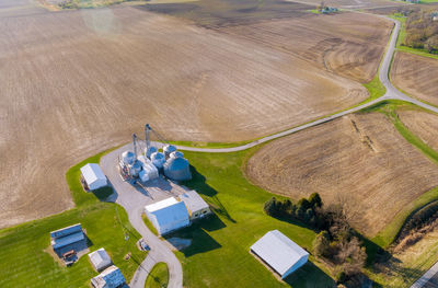 High angle view of agricultural field