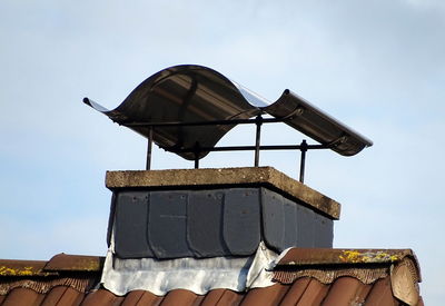 Low angle view of roof against sky