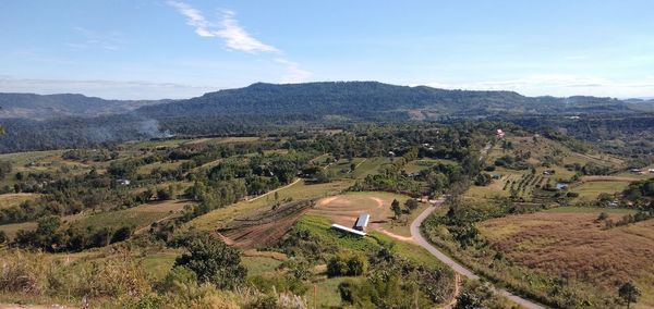 High angle view of landscape against sky