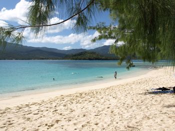 Scenic view of beach against sky