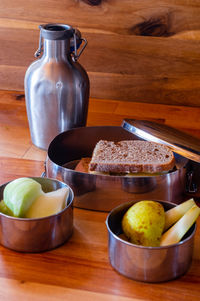 Close-up of fruits in bowl on table