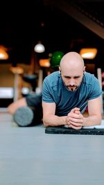 Man working on table