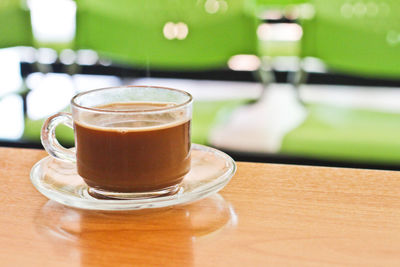 Close-up of coffee on table
