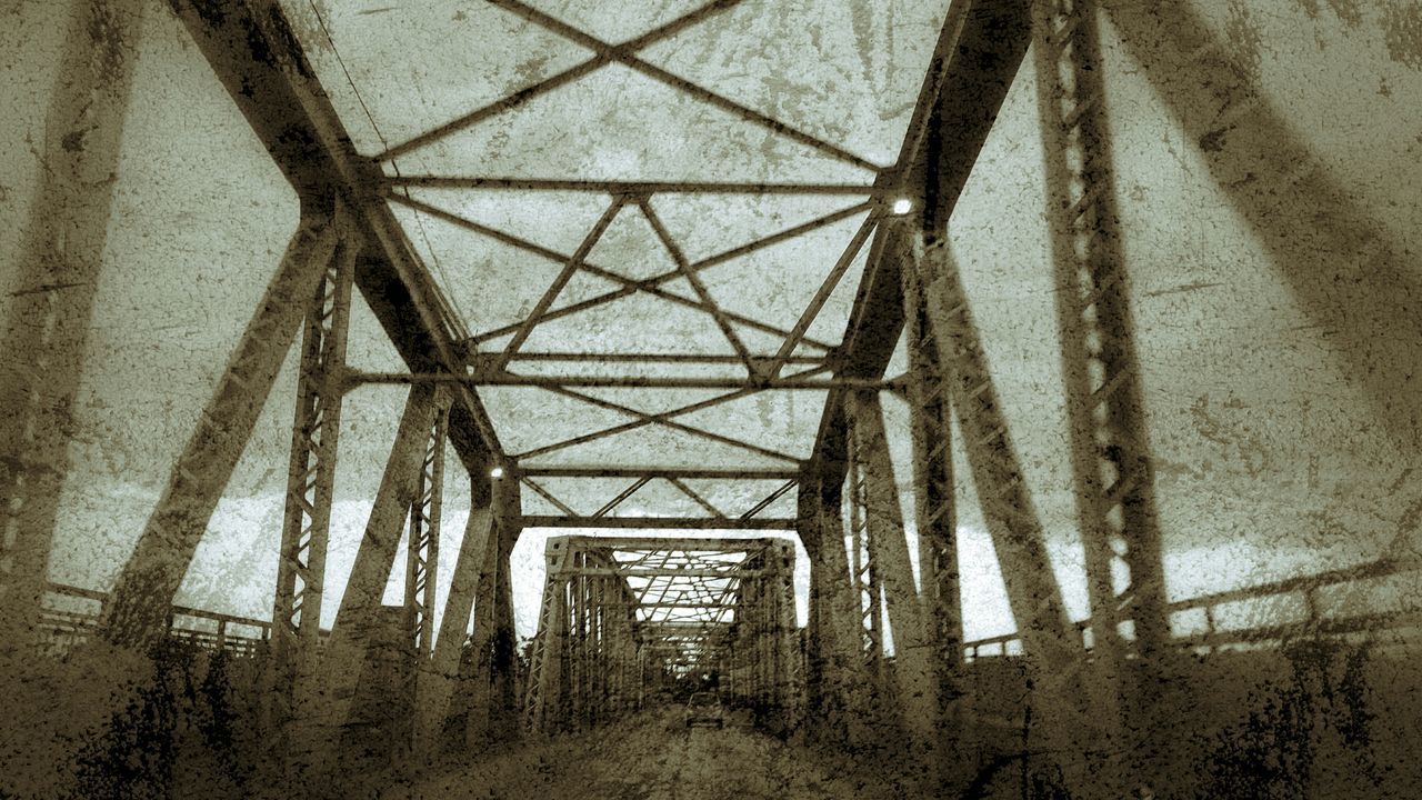 built structure, architecture, the way forward, diminishing perspective, connection, bridge - man made structure, sunlight, transportation, metal, no people, tree, shadow, outdoors, day, vanishing point, nature, railing, sky, long