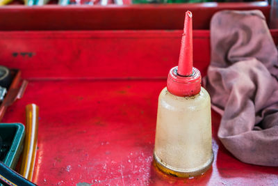 Close-up of drink in glass on table