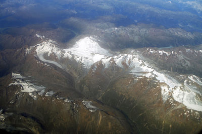 Scenic view of mountains during winter