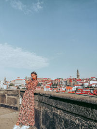 One girl in the city of porto, portugal