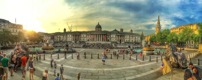Group of people in front of building