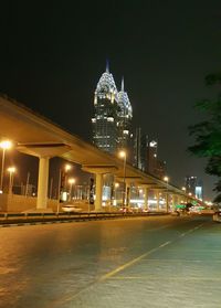 Illuminated street light at night