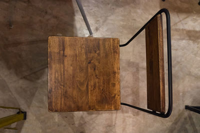 High angle view of open book on table