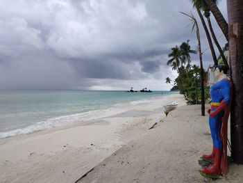 Scenic view of beach against sky